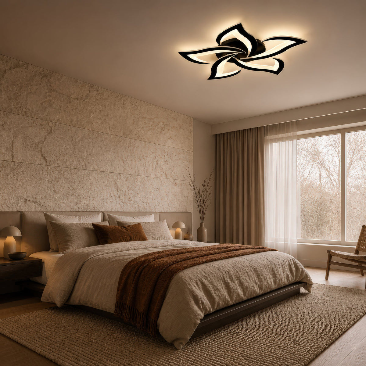 Lustra LED cu Telecomanda LT660/5BK, 5 Elemente, 55W, Lumina 3000/4000/6000K, Negru, imaginea 12
