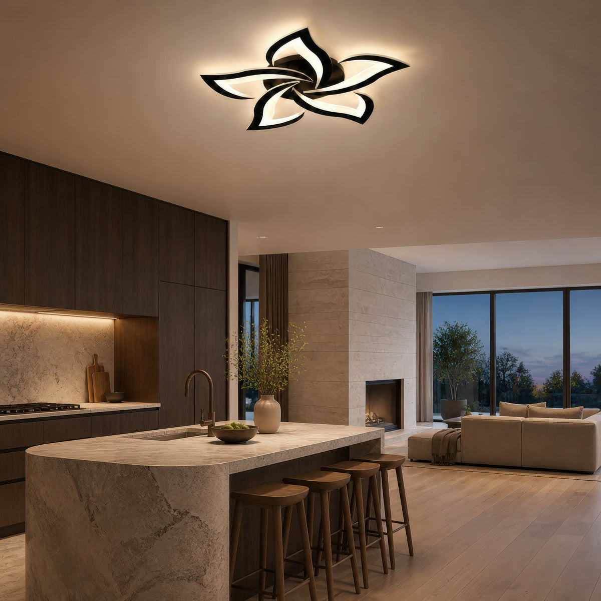 Lustra LED cu Telecomanda LT660/5BK, 5 Elemente, 55W, Lumina 3000/4000/6000K, Negru, imaginea 13