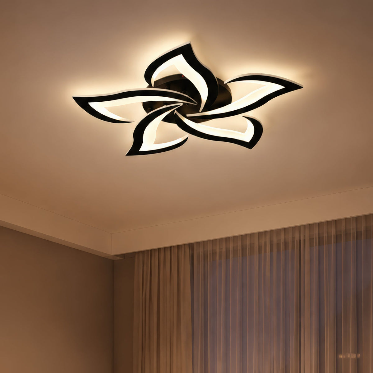 Lustra LED cu Telecomanda LT660/5BK, 5 Elemente, 55W, Lumina 3000/4000/6000K, Negru, imaginea 8