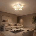 Lustra LED cu telecomanda LOTUS 54W, 5 Petale, lumina Rece/Calda/Neutra, Dimabila, Alb