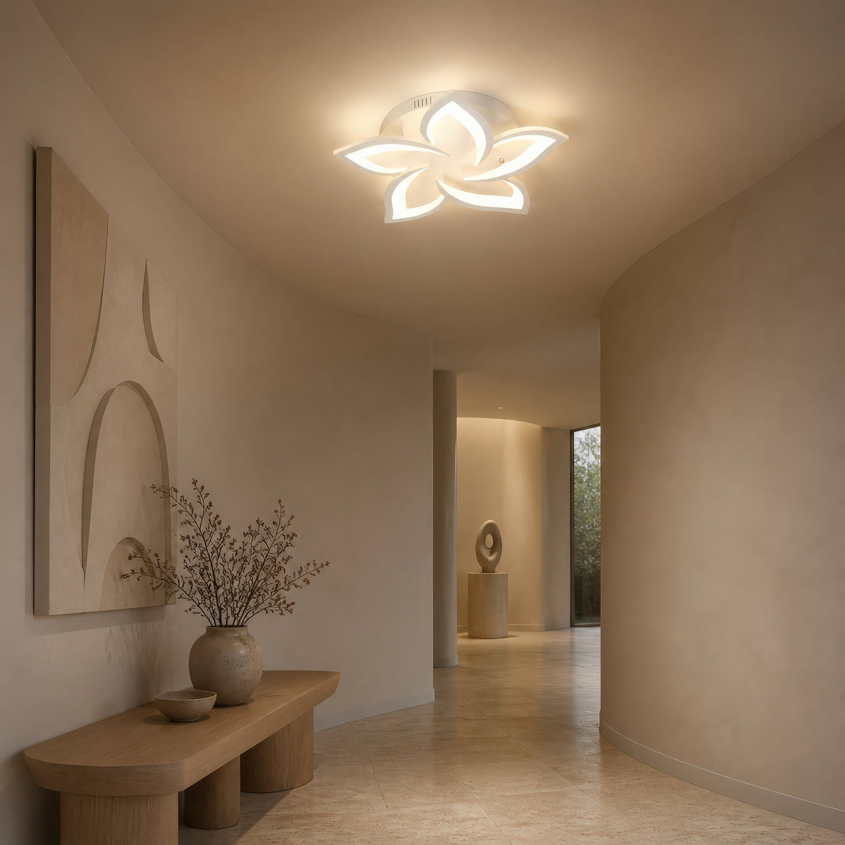 Lustra LED cu telecomanda LOTUS 54W, 5 Petale, lumina Rece/Calda/Neutra, Dimabila, Alb, imaginea 13