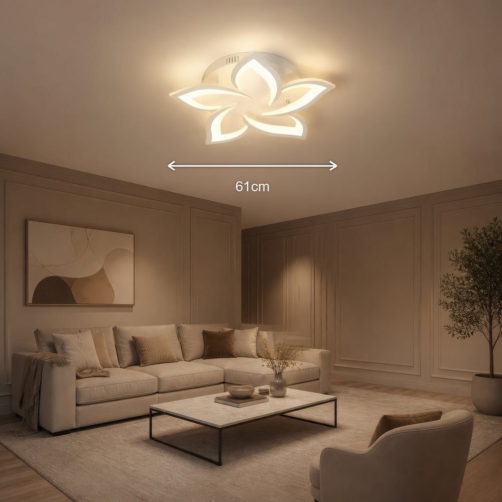 Lustra LED cu telecomanda LOTUS 54W, 5 Petale, lumina Rece/Calda/Neutra, Dimabila, Alb, imaginea 7