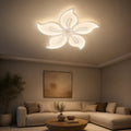 Lustra LED cu telecomanda JASMINE 73W, 5 Petale, lumina Rece/Calda/Neutra, Dimabila, Alb