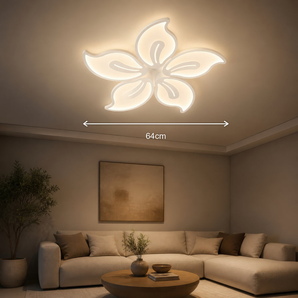 Lustra LED cu telecomanda JASMINE 73W, 5 Petale, lumina Rece/Calda/Neutra, Dimabila, Alb, imaginea 8