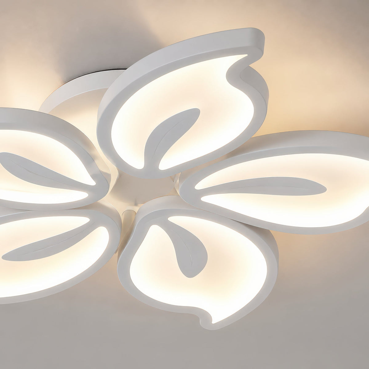 Lustra LED cu telecomanda JASMINE 73W, 5 Petale, lumina Rece/Calda/Neutra, Dimabila, Alb, imaginea 2