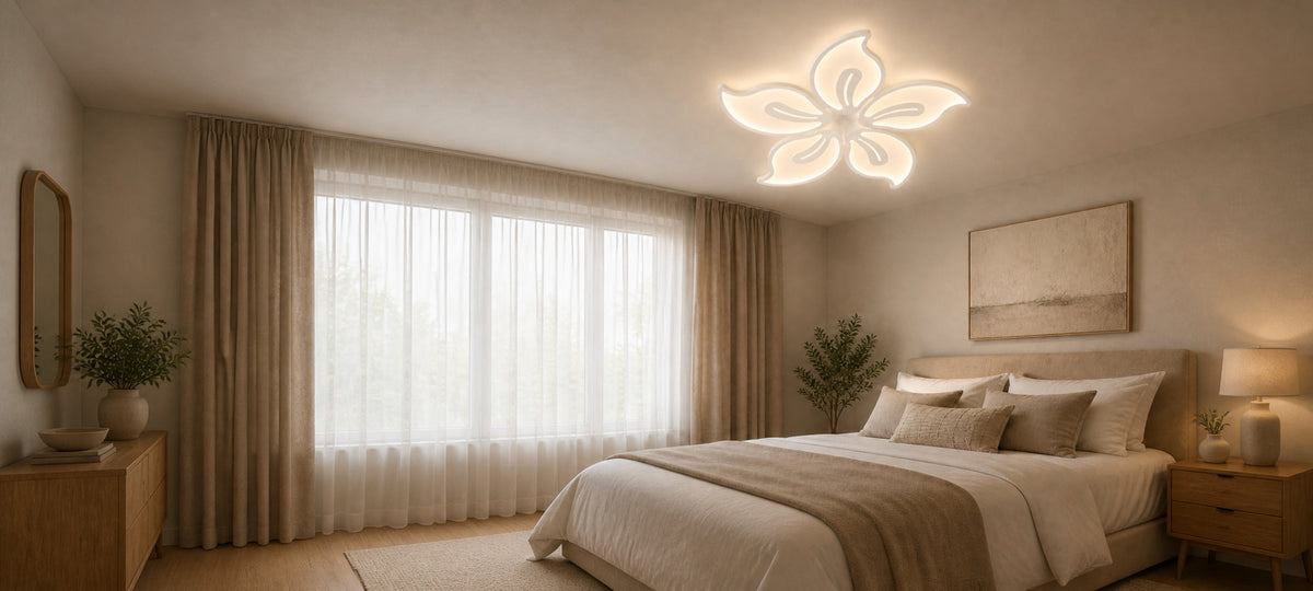 Lustra LED cu telecomanda JASMINE 73W, 5 Petale, lumina Rece/Calda/Neutra, Dimabila, Alb, imaginea 14