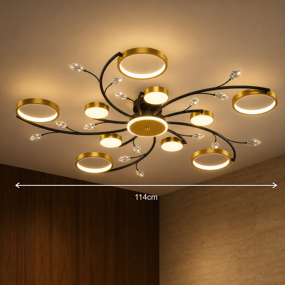 Lustra LED cu Telecomanda KARINA, 68W, 10 Elemente, Lumina Calda/Rece/Neutra, Dimabila, Auriu, imaginea 6