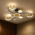 Lustra LED cu Telecomanda KARINA, 26W, 6 Elemente, Lumina Calda/Rece/Neutra, Dimabila, Auriu