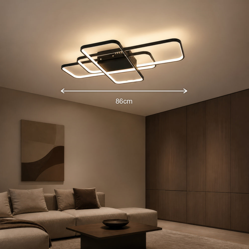 Lustra LED IANUSIS cu telecomanda  95W, 3 Elemente, lumina Rece/Calda/Neutra, Dimabila, Negru, imaginea 7