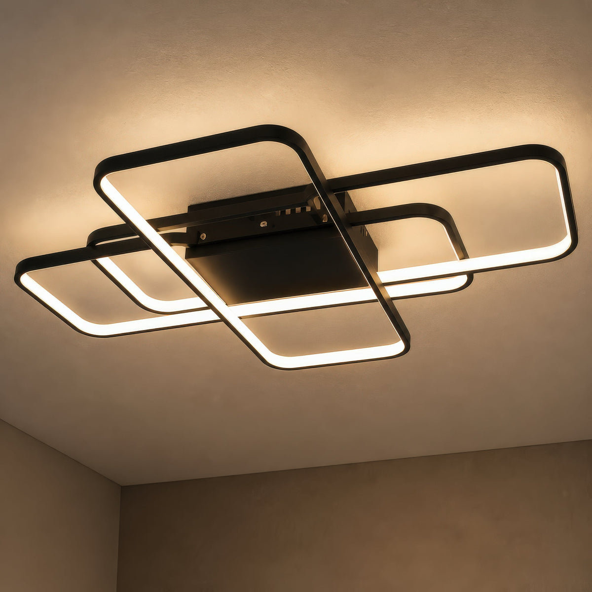 Lustra LED IANUSIS cu telecomanda  95W, 3 Elemente, lumina Rece/Calda/Neutra, Dimabila, Negru, imaginea 8