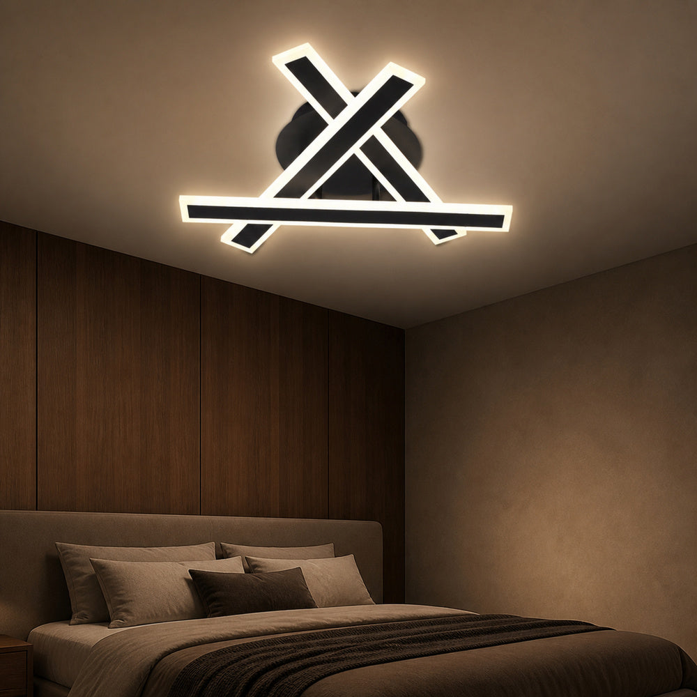 Lustra LED cu Telecomanda ZYRON Nobile, 62W, 40x5.5x10,Lumina Rece/Calda/Neutra, Dimabila, Negru, Metal, Plexiglas