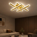 Lustra LED cu Telecomanda ZYRON Magno, 79W, 46x5.5x7.5, IP20, Lumina Rece/Calda/Neutra, Dimabila, Auriu, Metal, Plexiglas
