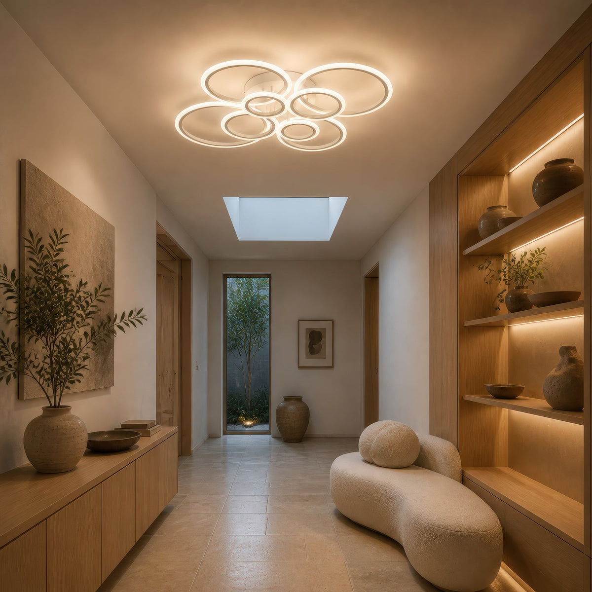 Lustra LED cu telecomanda  BETTY 127W, 8 Cercuri, lumina Rece/Calda/Neutra, Dimabila, Alb, imaginea 9