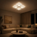Lustra LED cu telecomanda SUSAN 96W, 4 Patrate, lumina Rece/Calda/Neutra, Dimabila, Alb
