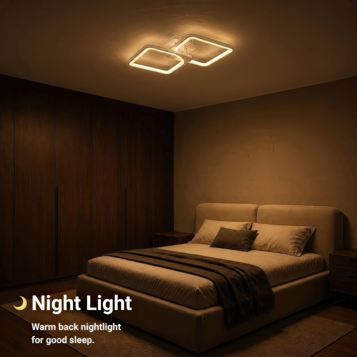 Lustra LED cu telecomanda ZOE 41W, 2 Patrate,  lumina Rece/Calda/Neutra, Dimabila, Alb, imaginea 7