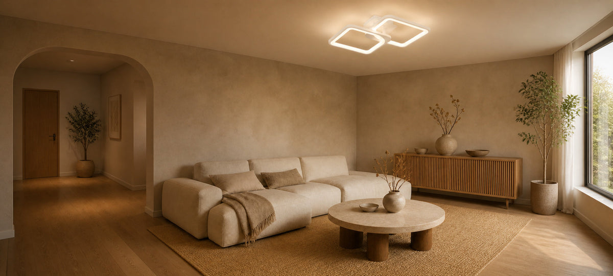 Lustra LED cu telecomanda ZOE 41W, 2 Patrate,  lumina Rece/Calda/Neutra, Dimabila, Alb, imaginea 14