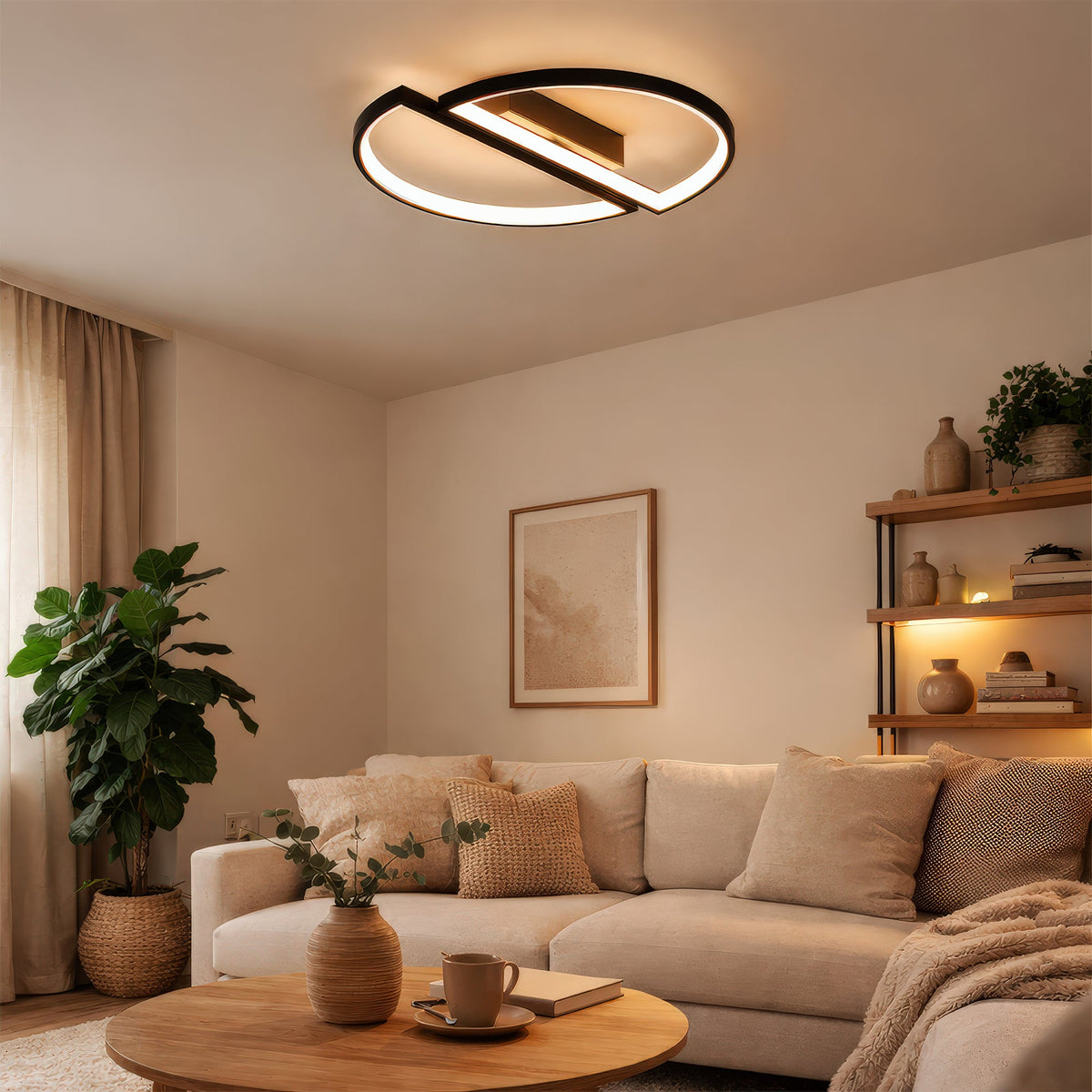 Lustra LED cu telecomanda VECTOR ARCUS 52W, 2 Elemente, lumina Rece/Calda/Neutra, Dimabila, Negru, imaginea 10