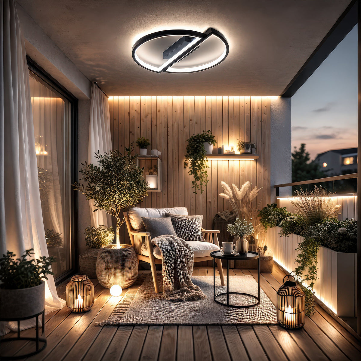 Lustra LED cu telecomanda VECTOR ARCUS 52W, 2 Elemente, lumina Rece/Calda/Neutra, Dimabila, Negru, imaginea 12