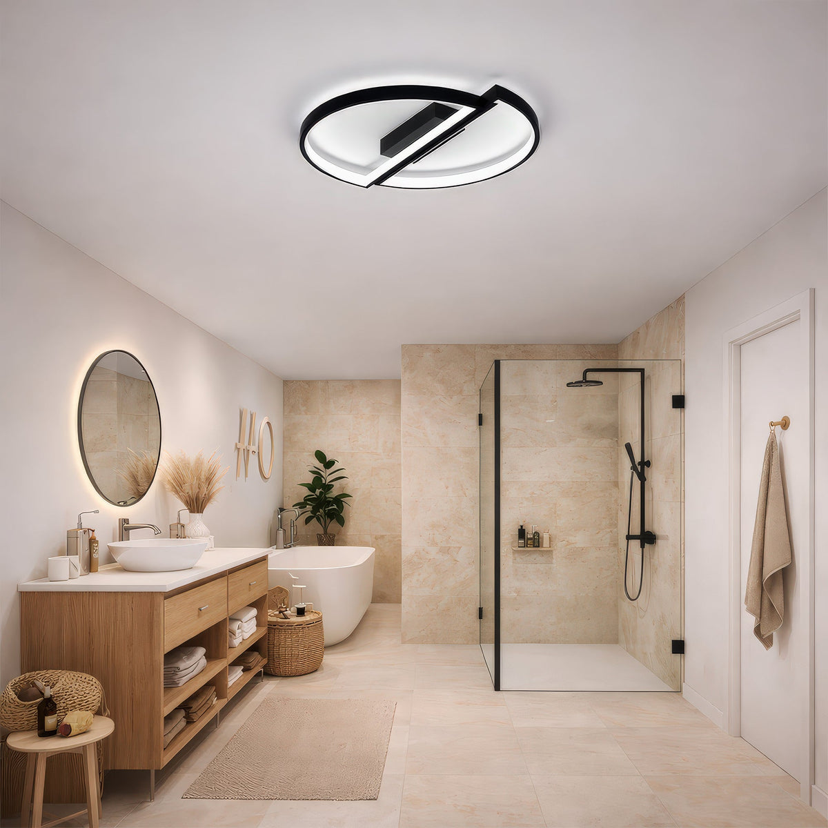 Lustra LED cu telecomanda VECTOR ARCUS 52W, 2 Elemente, lumina Rece/Calda/Neutra, Dimabila, Negru, imaginea 8