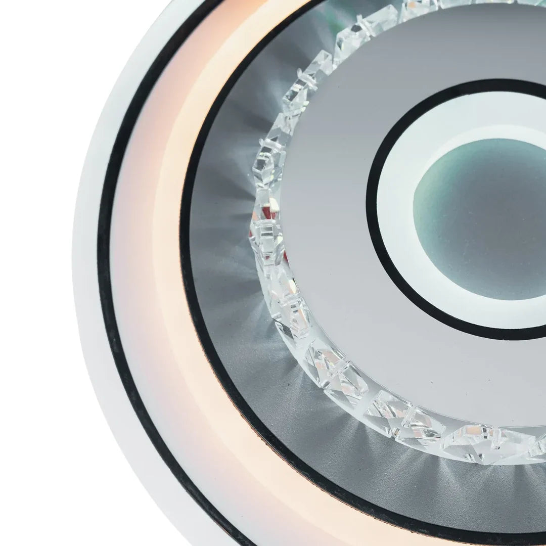 Lustra LED cu cristal MITA 28W, Diametru 20cm, Rotunda, lumina Rece/Calda/Neutra, Alb, imaginea 2