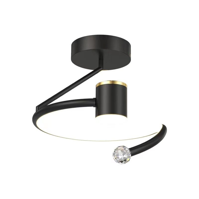 Lustra LED, 24W, 30x25cm, lumina Rece/Calda/Neutra, Negru, imaginea 4