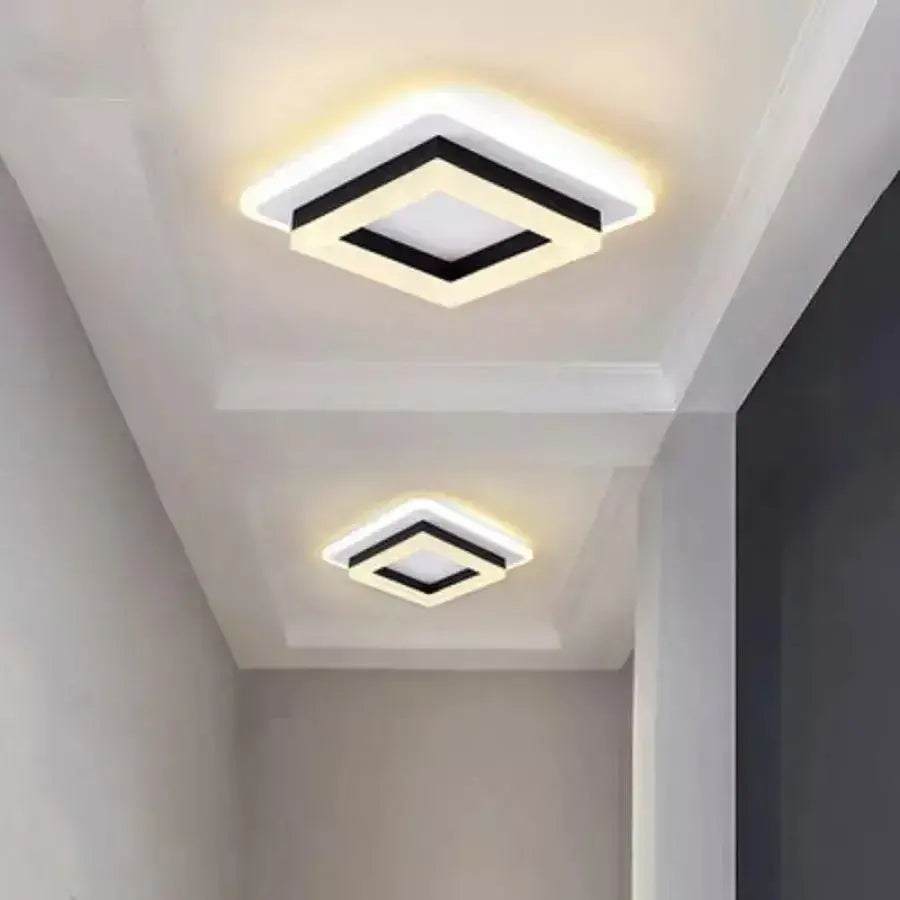 Lustra LED MODERNA 25W, Dimensiuni 19.5x19.5 cm, Patrata, lumina Rece/Calda/Neutra, Negru, imaginea 6