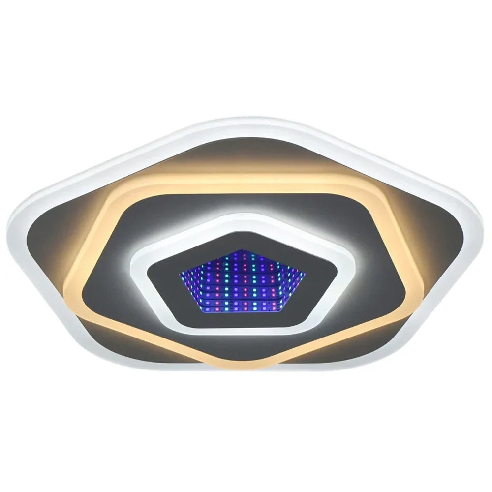 Lustra LED NEXA 3D 39W, Diametru 25cm, lumina Rece/Calda/Neutra , Alb, imaginea 6
