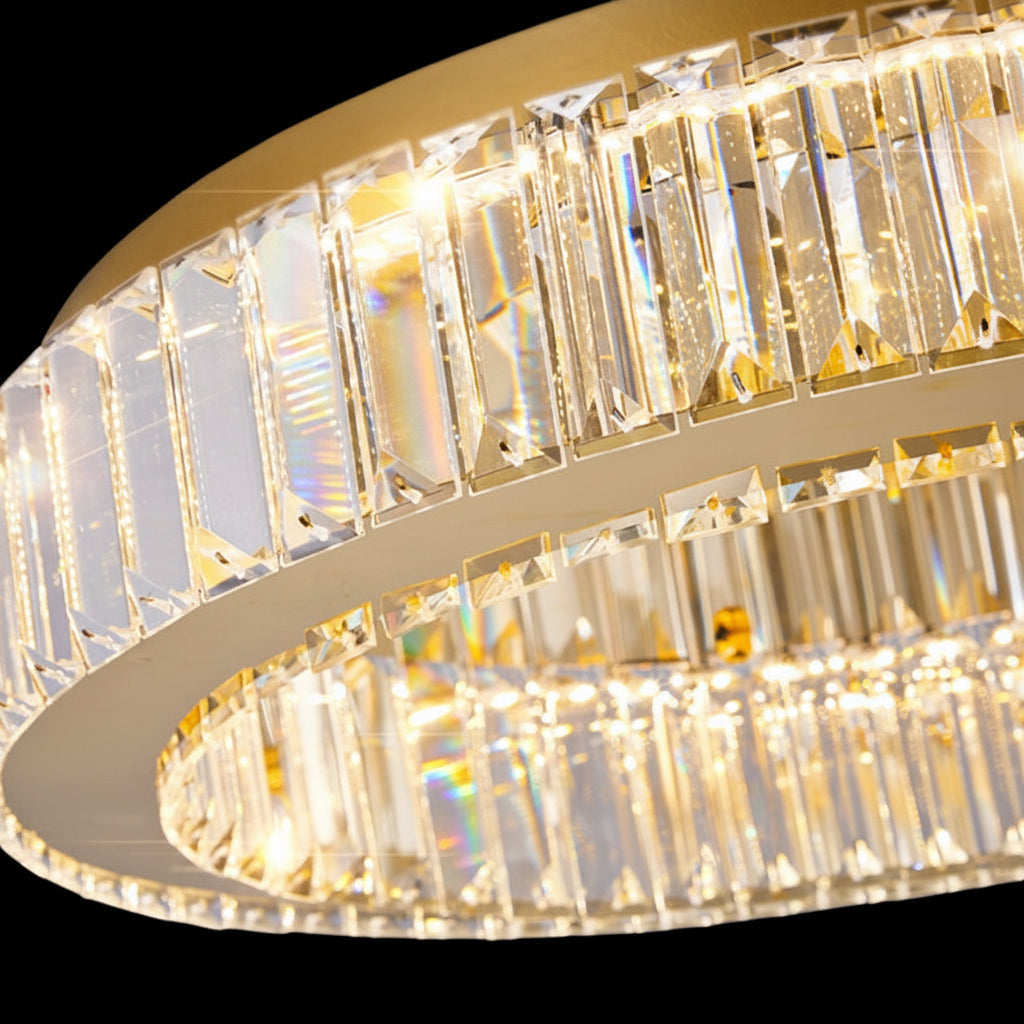 Lustra LED cu telecomanda si cristal VERTUS 18W, 29cm, Cerc, lumina Rece/Calda/Neutra, Dimabila, Crom, imaginea 2