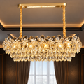 Candelabru Cristal JARDIN Supremo 12xE14, Dimensiune 100x35 cm, Inaltime 35 cm, Auriu Lucios, Inaltime Reglabila, Design Elegant