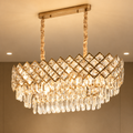 Candelabru Cristal VECTORIA Supremo, 8xE14, Diametru 75x39cm, Auriu, Inaltime Reglabila, Metal si Cristal