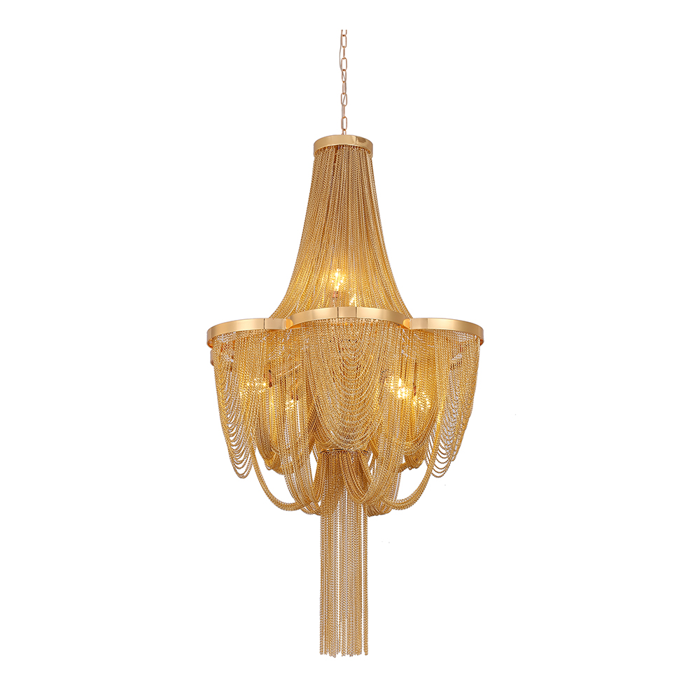 Candelabru MD9010/580GD 6xE14, Diametru 58cm, Auriu, Metal