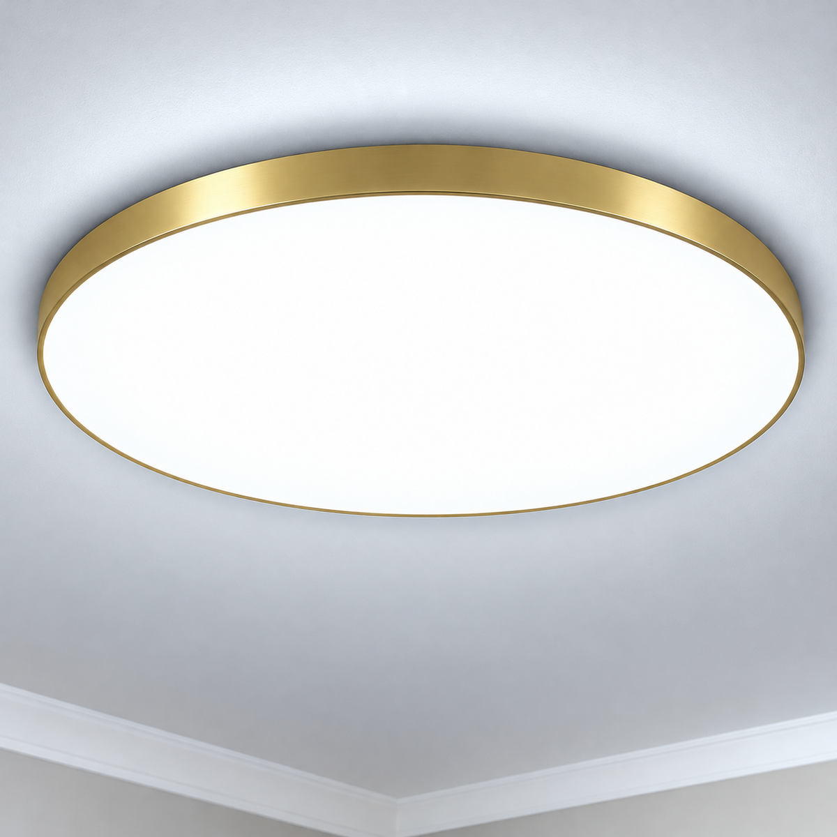 Plafoniera LED SOLIS, D47cm, 70W, Lumina Rece 6000K, Auriu