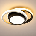 Lustra LED VERTEX FUSION 21W, 2 Cercuri, Rame Metalice, lumina Rece/Calda/Neutra, Alb/Negru
