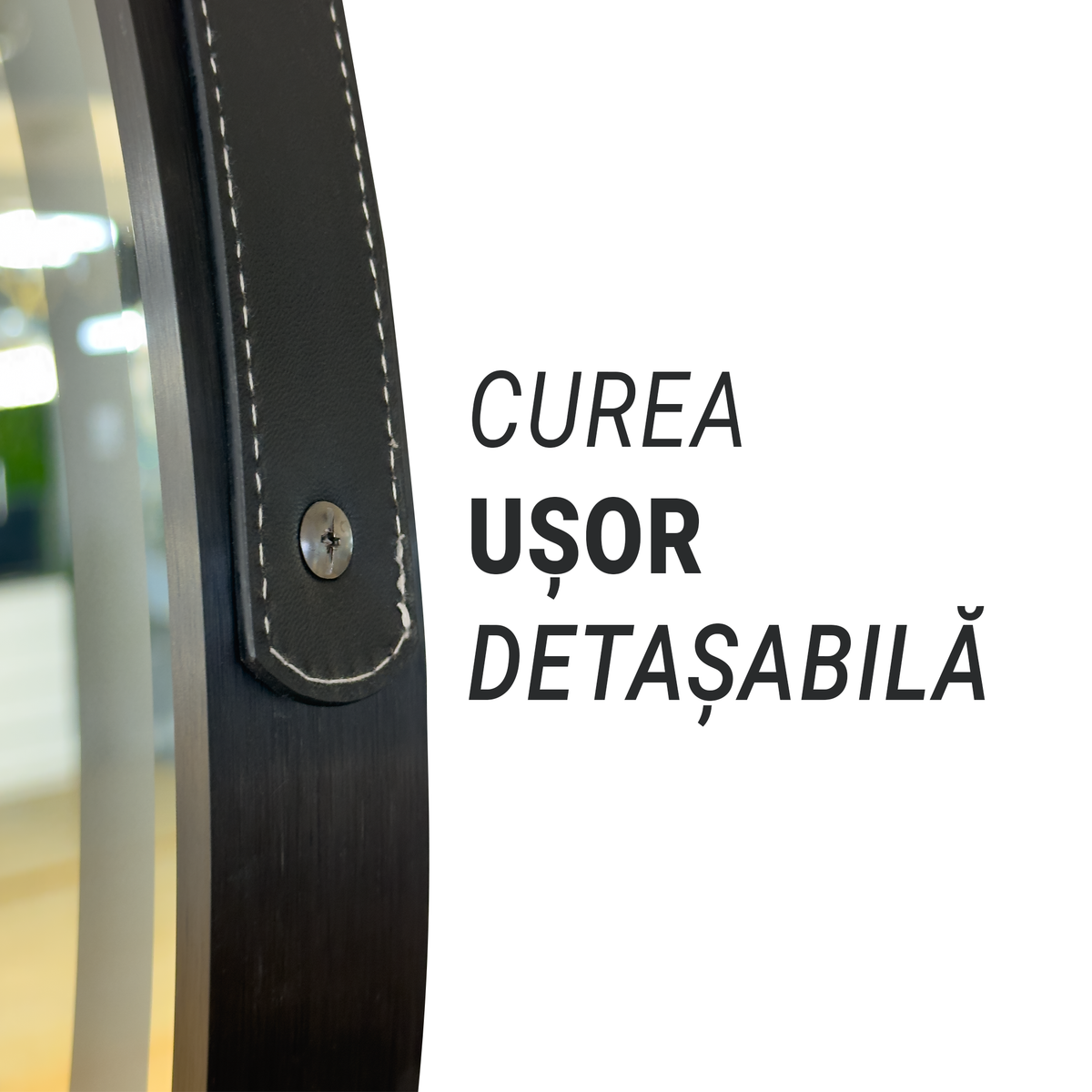 Oglinda LED Rotunda, 11W, 60cm, Micah Senzor MotionGlow Marcello, Sistem Dezaburire, Ceas & Termometru, Lupa Cosmetica, Dimabila, imaginea 2
