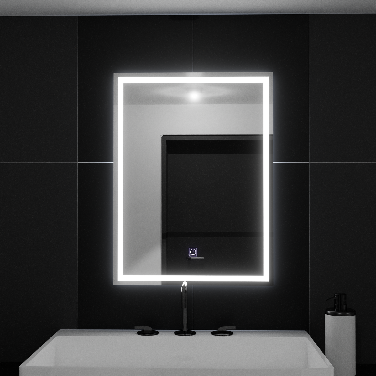 Oglinda LED Rectangulara, 60x80cm, FRAME Basic Touch, imaginea 3