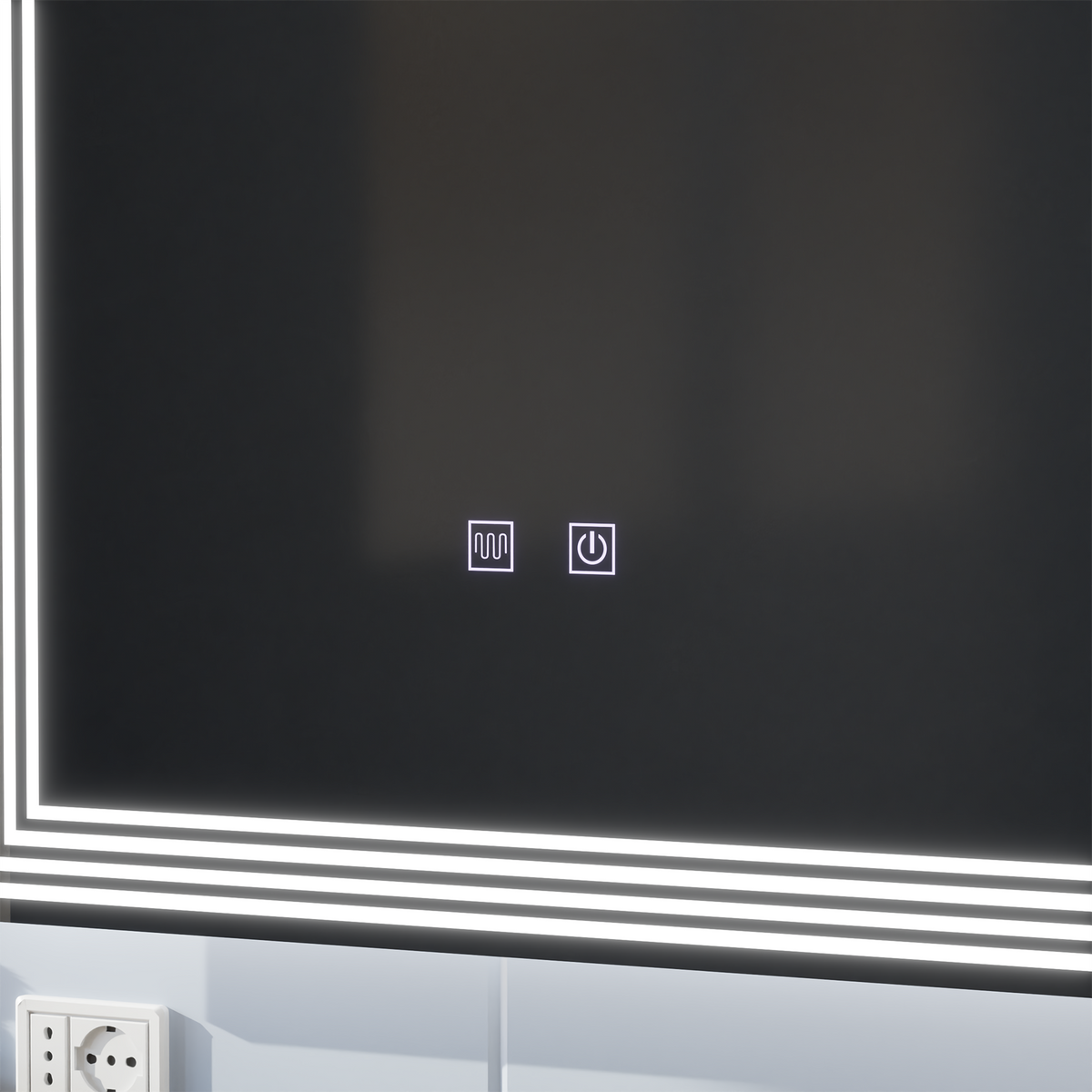 Oglinda LED Rectangulara, 60x80cm, ADIS Touch, Sistem Dezaburire,Dimabila, imaginea 2
