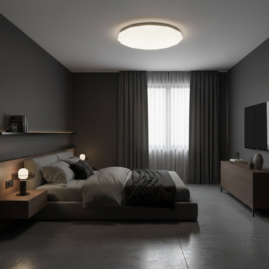 Plafonieră LED Hexagon 23 cm, 22W, 3000K / 4000K / 6000K, Alb, Metal si Acril