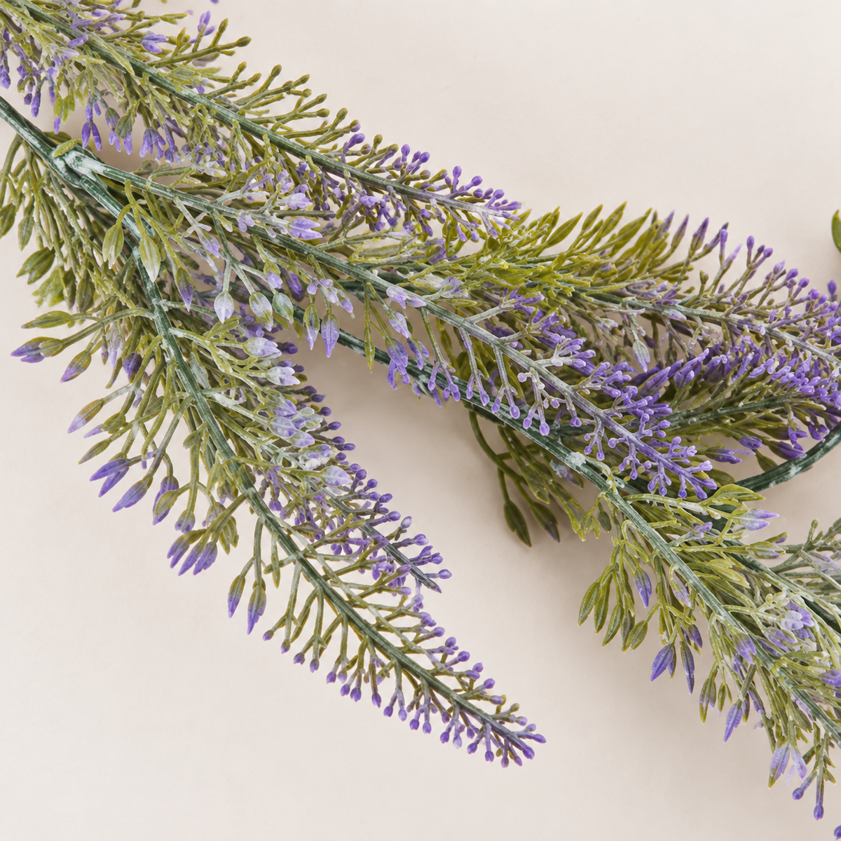 Planta Artificiala Ghirlanda Decorativa de Lavanda, Aspect Voluminos, 183cm, 72 Ramificatii, Verde si Mov, Set de 2 Bucati