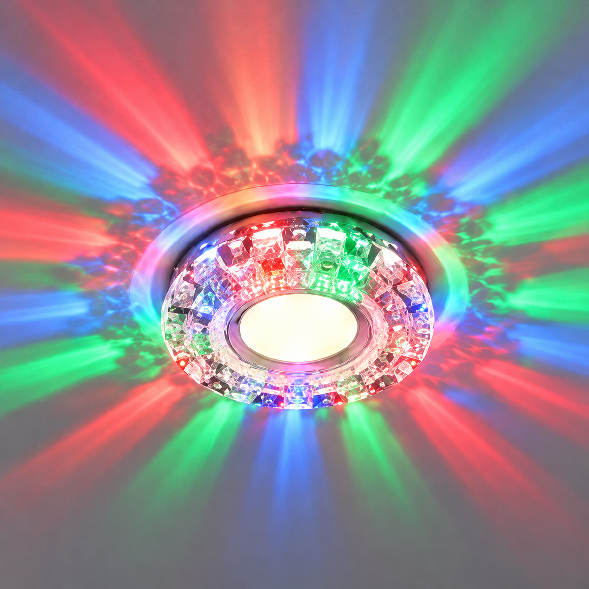 Spot LED ORBITA, 5W, Rotund, Lumina Rece + RGB, Alb, Rasina si Sticla SL687WH