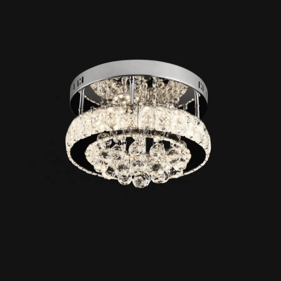 Lustra LED cu cristal ABEL 22W, Diametru 25cm, lumina Rece/Calda/Neutra, Crom Lucios