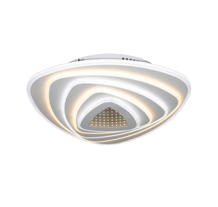 Lustra LED cu Telecomanda 3D MUKE, Diametru 80cm 150W, Dimabila, Alb
