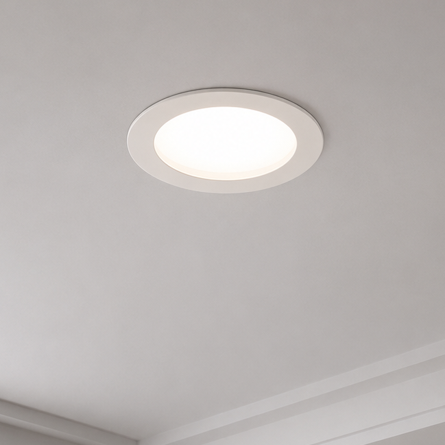 Spot LED AKTOBE, 6W, Rotund, Lumina Rece, Alb, Metal si Acrilic