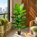 Decoratiune Dieffenbachia, Plastic, 150 cm, Verde