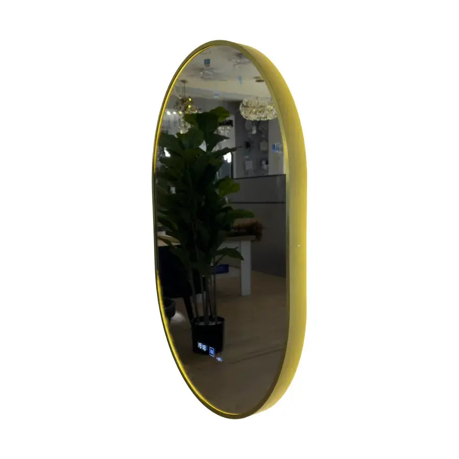 Oglinda LED Ovala, 60x80cm, Revin Senzor Marcello, Sistem Dezaburire, Ceas & Termometru, Dimabila