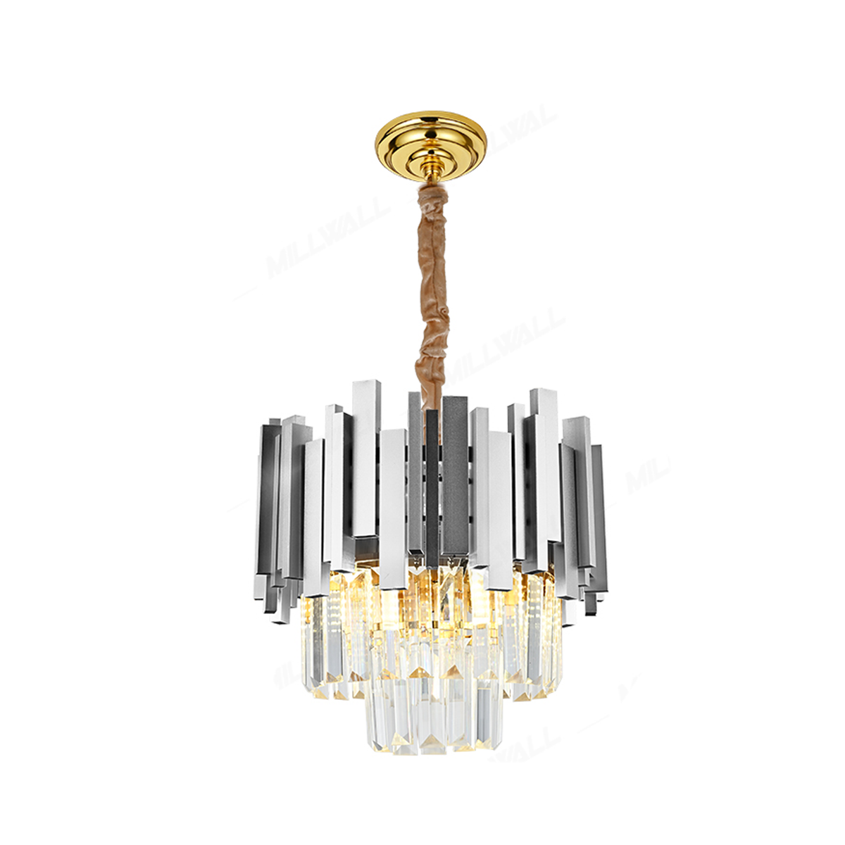 Candelabru Cristal BLOIS Nobile 5xE14, Diametru 40cm, Crom, Inaltime Reglabila