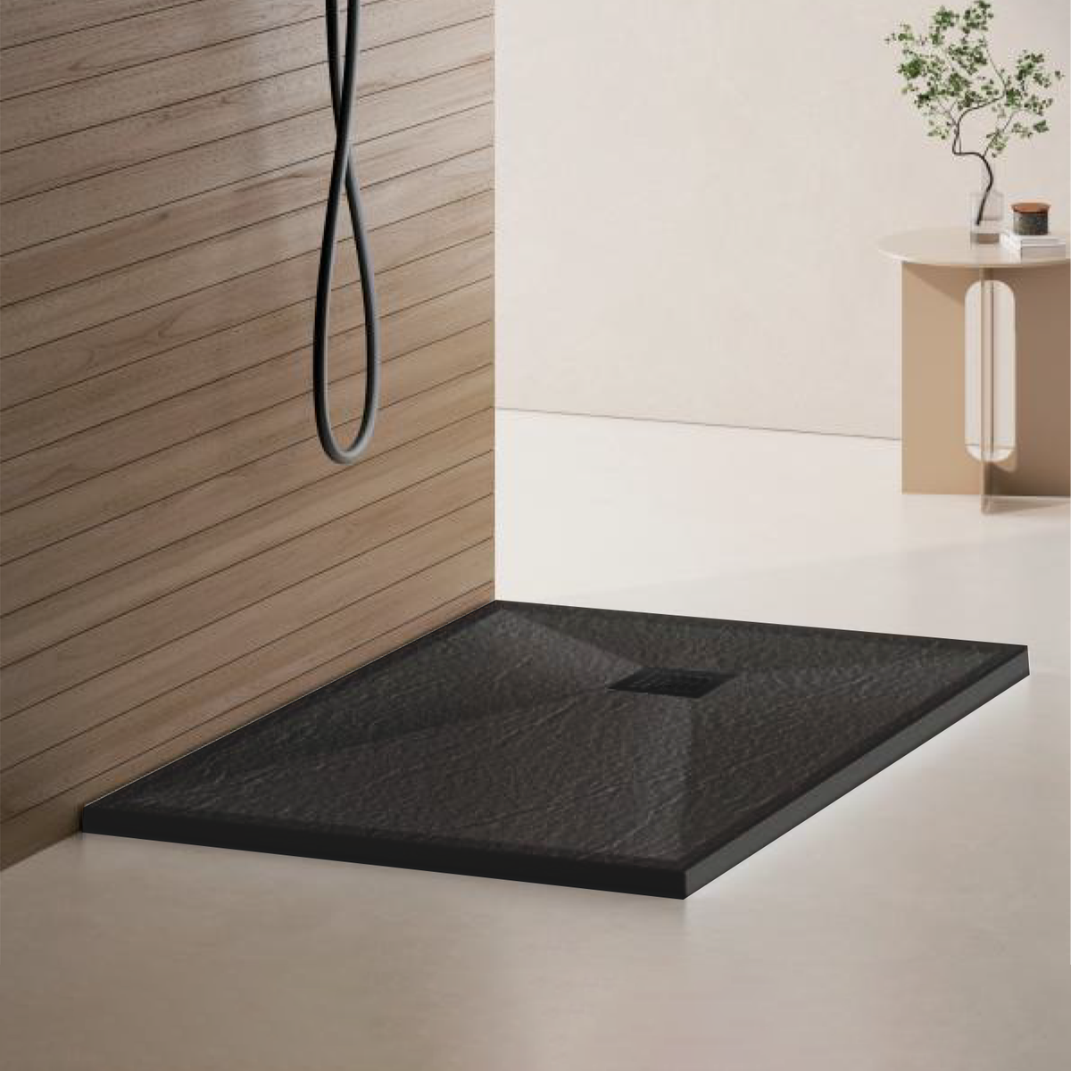 Cadita de dus dreptunghiulara 80x100 cm, slim 3 cm, gri inchis