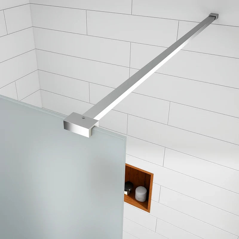 Paravan duș Walk-In 120x195 cm, sticlă securizată 8 mm, satin, profil metalic rezistent