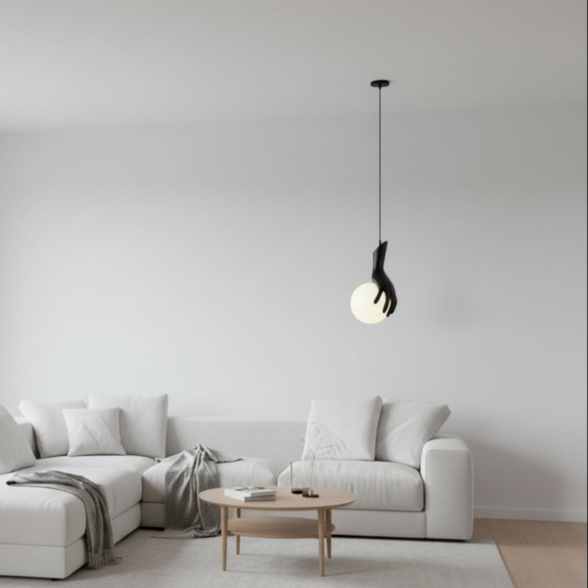 Aplica LED Decorativa MANOS, 13x120cm, 1xG9, Sticla si Resina, Negru