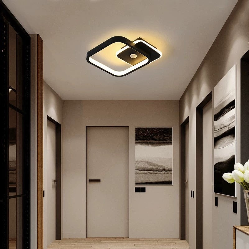 Lustra LED cu Senzor Miscare PS510BK, 15W, lumina Rece/Calda/Neutra 3000K/4000K/6000K, Metal si Acril, imaginea 1