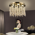 Candelabru LED Cristal LLC213/550GD Rotund, 29W, Lumina Rece/Calda/Neutra, Cristale, Auriu Lucios